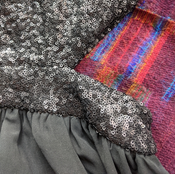 Tobi High Low Sequined Black Dress - Picture 2 of 4